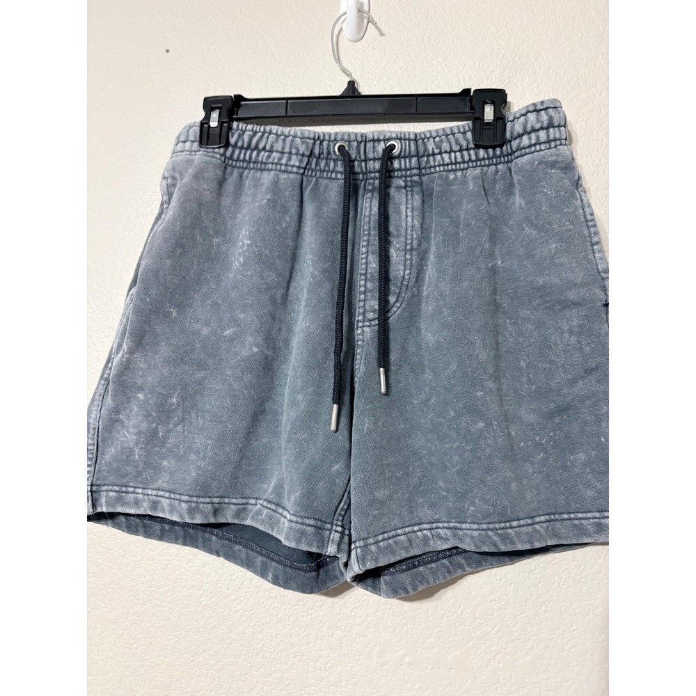 Chubbies Mens French Terry Sweat Shorts Blue Gray Acid Wash Drawstring Medium